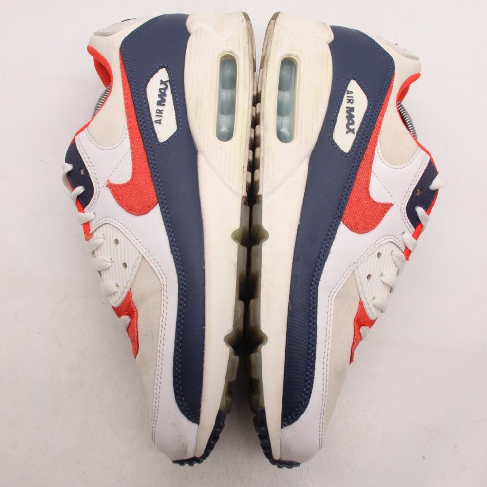 Nike Air Max 90 USA Denim ‘White Red Navy Blue’ Men’s Size 12 DJ5170-100 - Picture 8 of 11